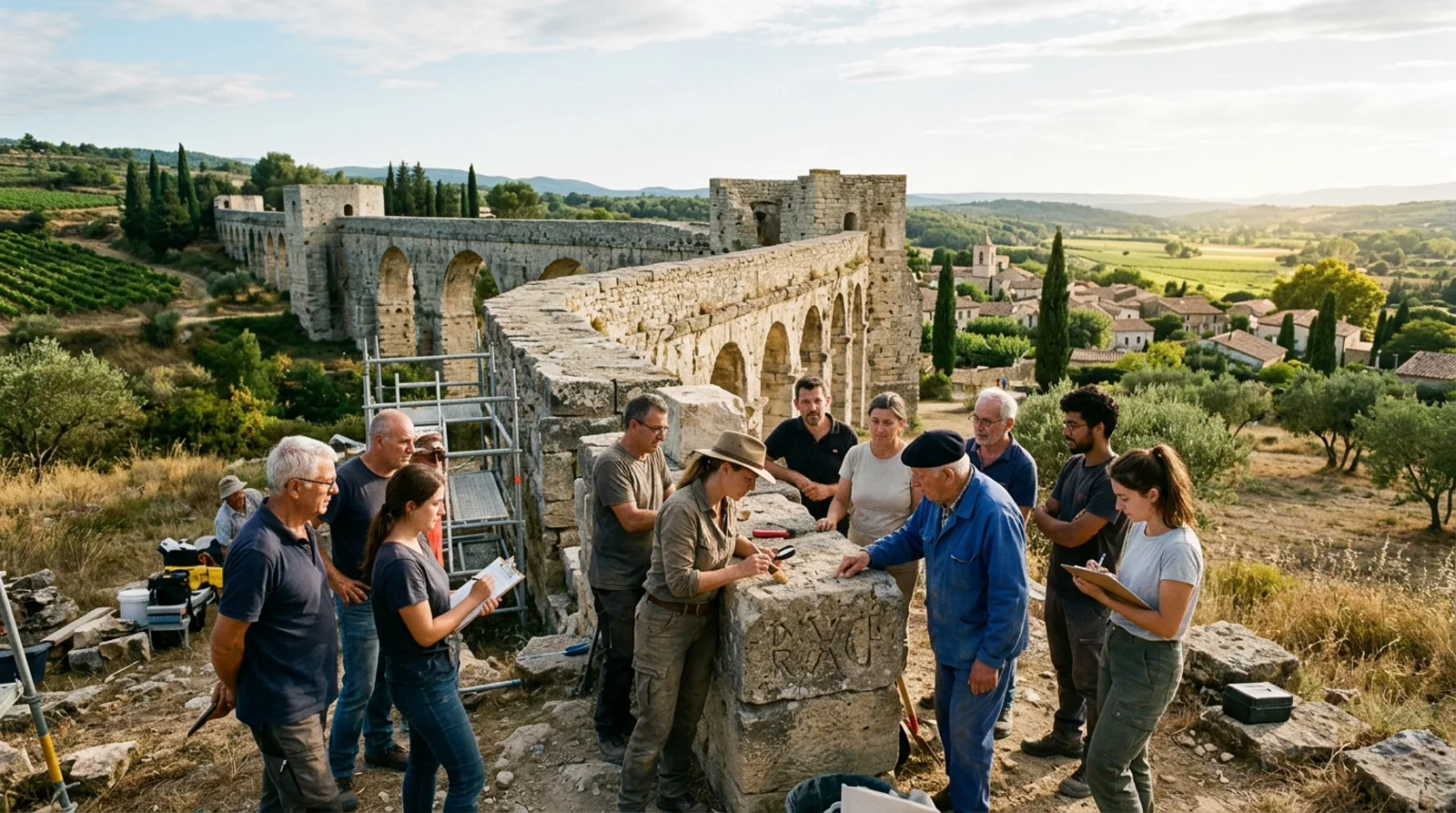 Chantier de sauvegarde sur un édifice patrimonial à Cournonterral